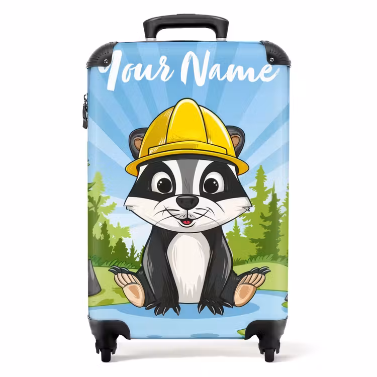 Suitcase with name - Wally work bear — 1