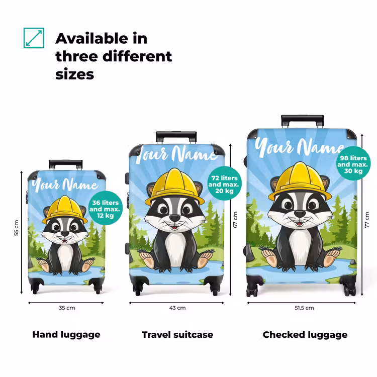 Suitcase with name - Wally work bear — 3