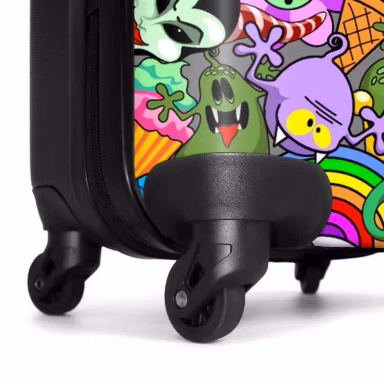 Suitcase with name - Colorful Monster Mix — 7