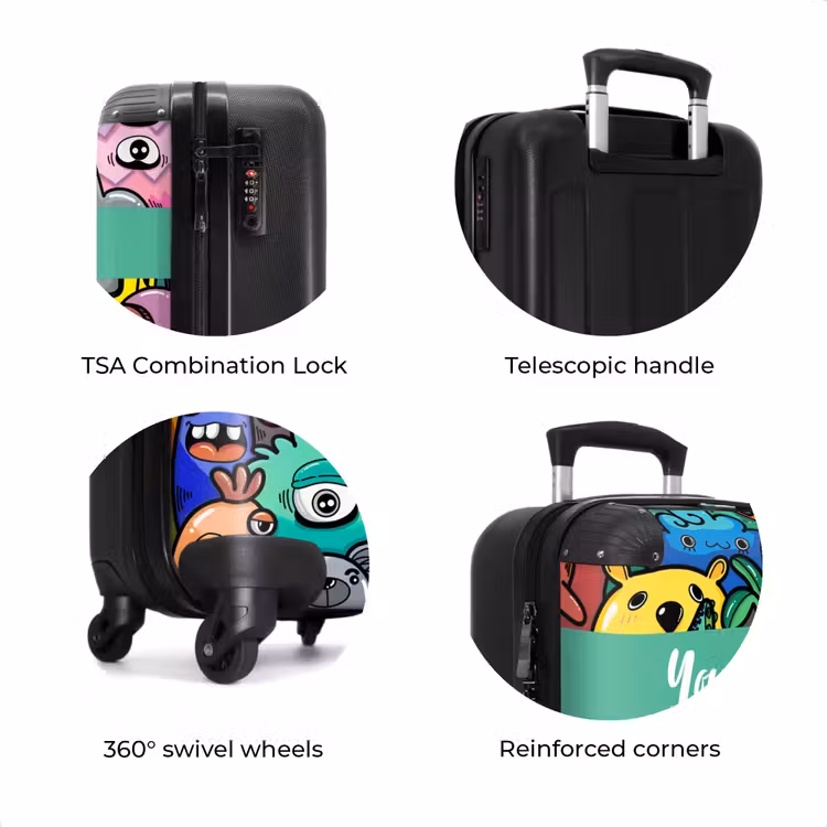 Suitcase with name - Colorful Monster Parade — 8