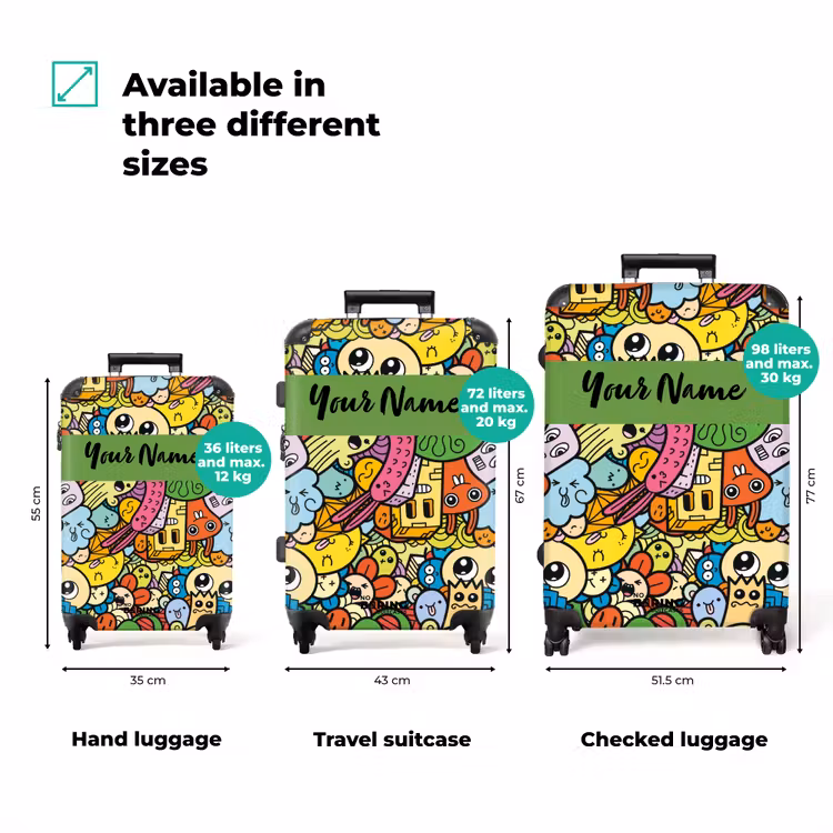 Suitcase with name - Cute Beasts in Town — 3
