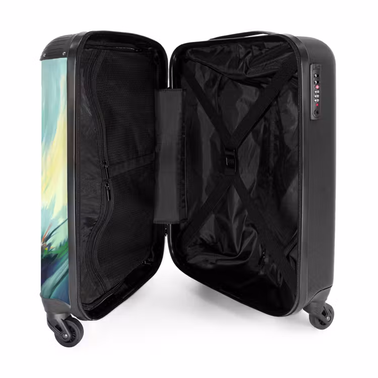 Suitcase with name - Green Monster Truck with Brushstrokes — 5
