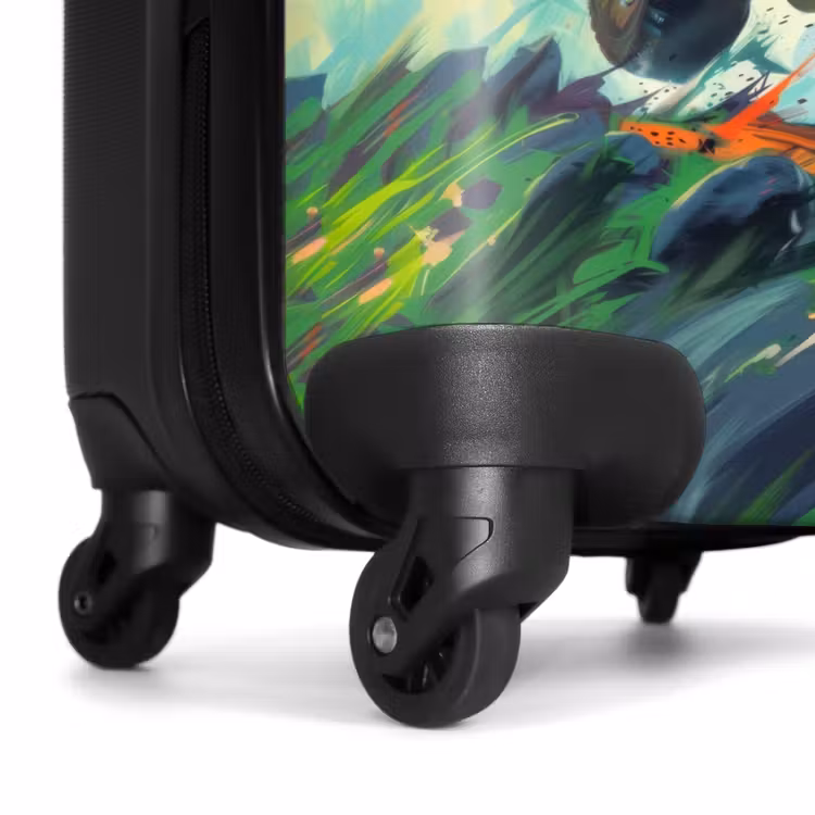 Suitcase with name - Green Monster Truck with Brushstrokes — 7