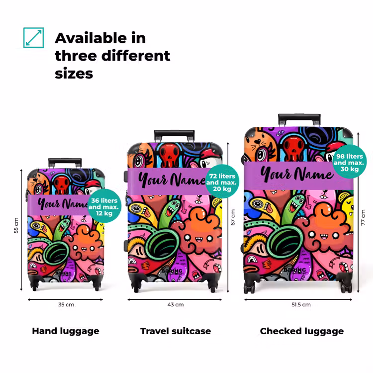 Suitcase with name - Merry Monster Chaos — 3