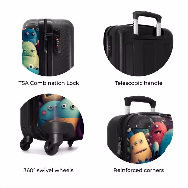 Suitcase with name - Monster Crowd — 8