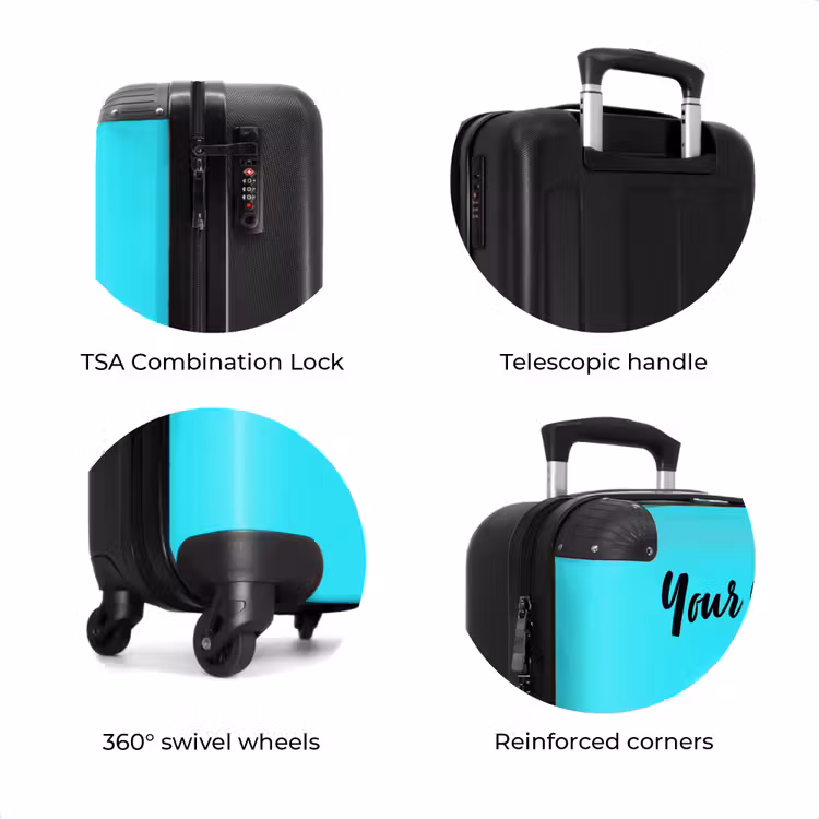 Suitcase with name - Monster Truck on Light Blue Background — 8