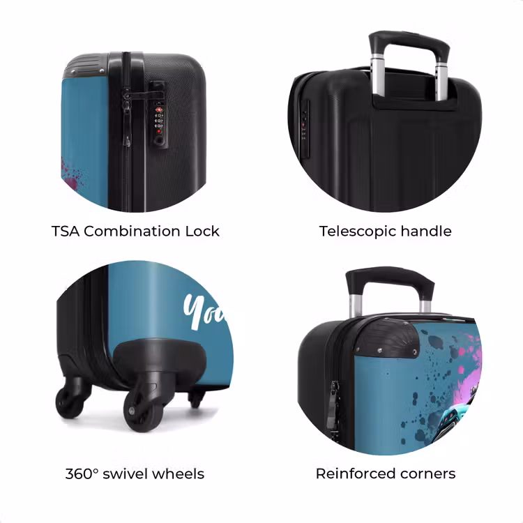 Suitcase with name - Monster Wheels — 8