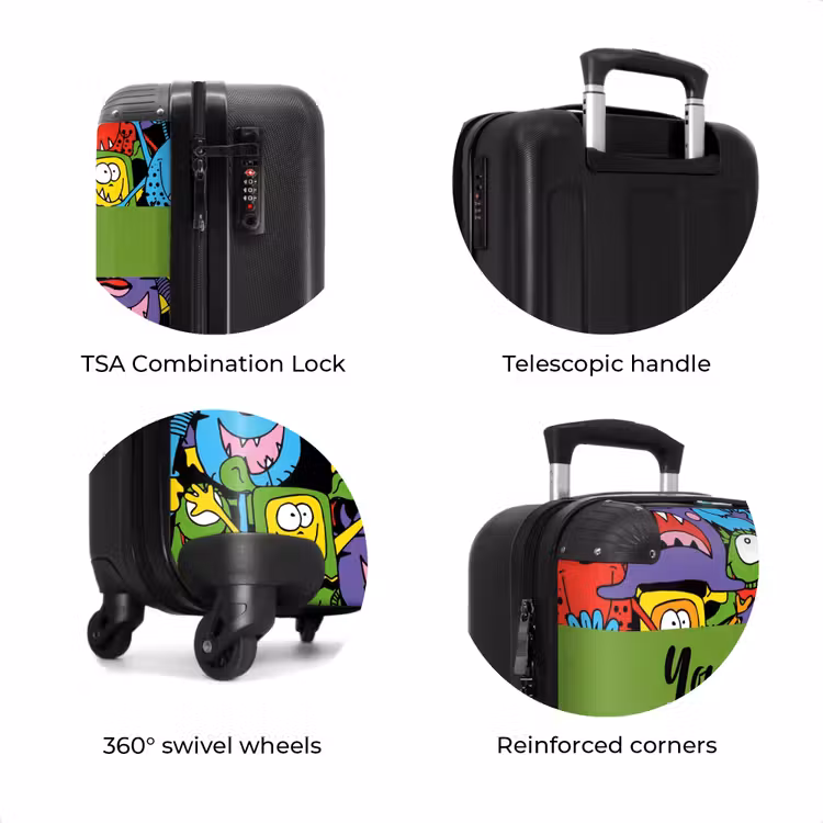 Suitcase with name - Monsters with Bright Colors — 8