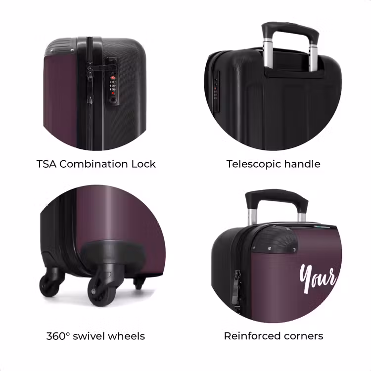 Suitcase with name - Neon Wheels — 8