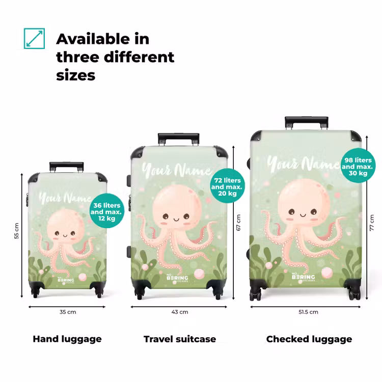 Suitcase with name - Olga octopus — 3