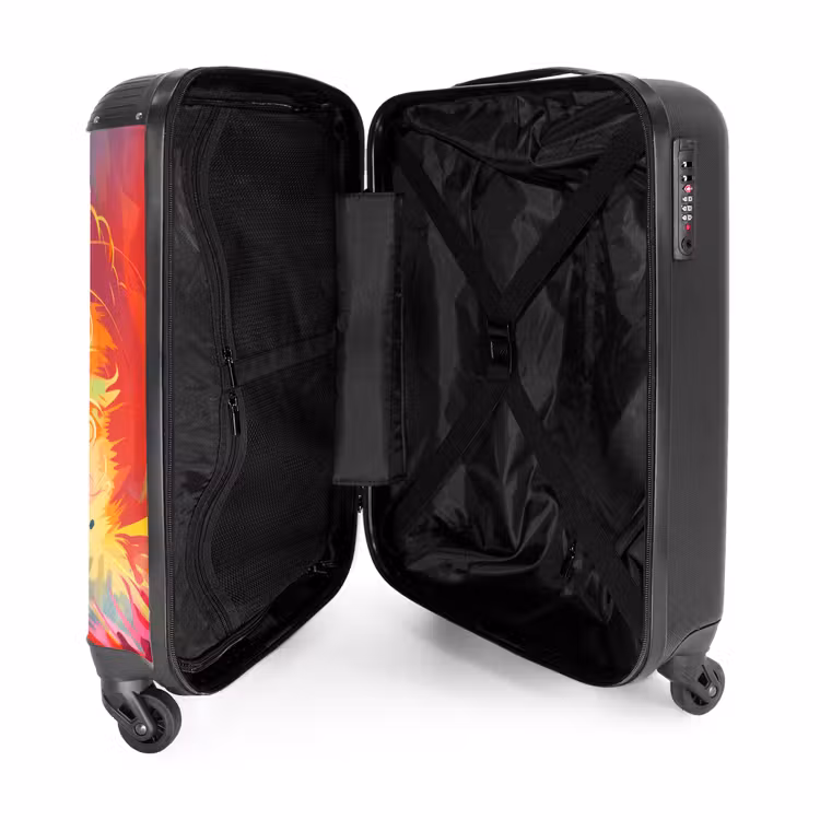 Suitcase with name - Pink Monster Truck Flies Over the Tarmac — 5