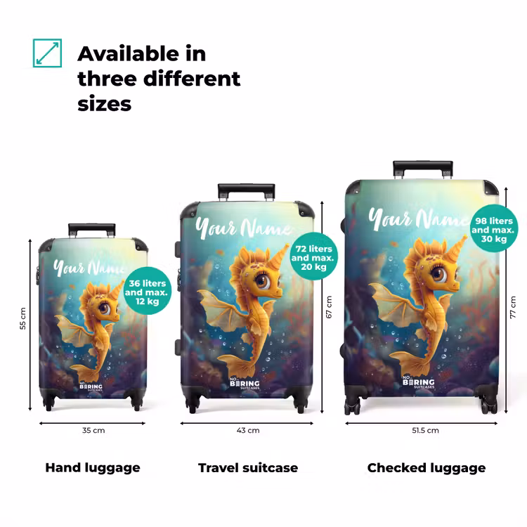 Suitcase with name - Zara seahorse — 3