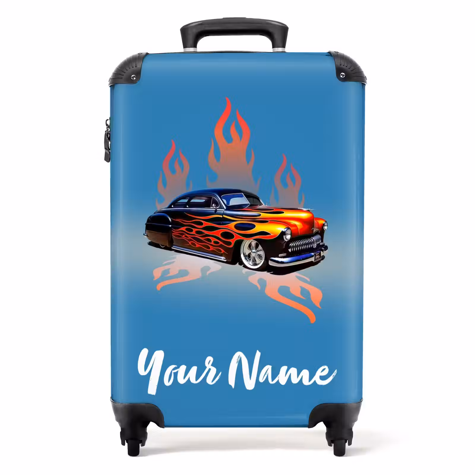 Suitcase with name - Hotrod flames — 1
