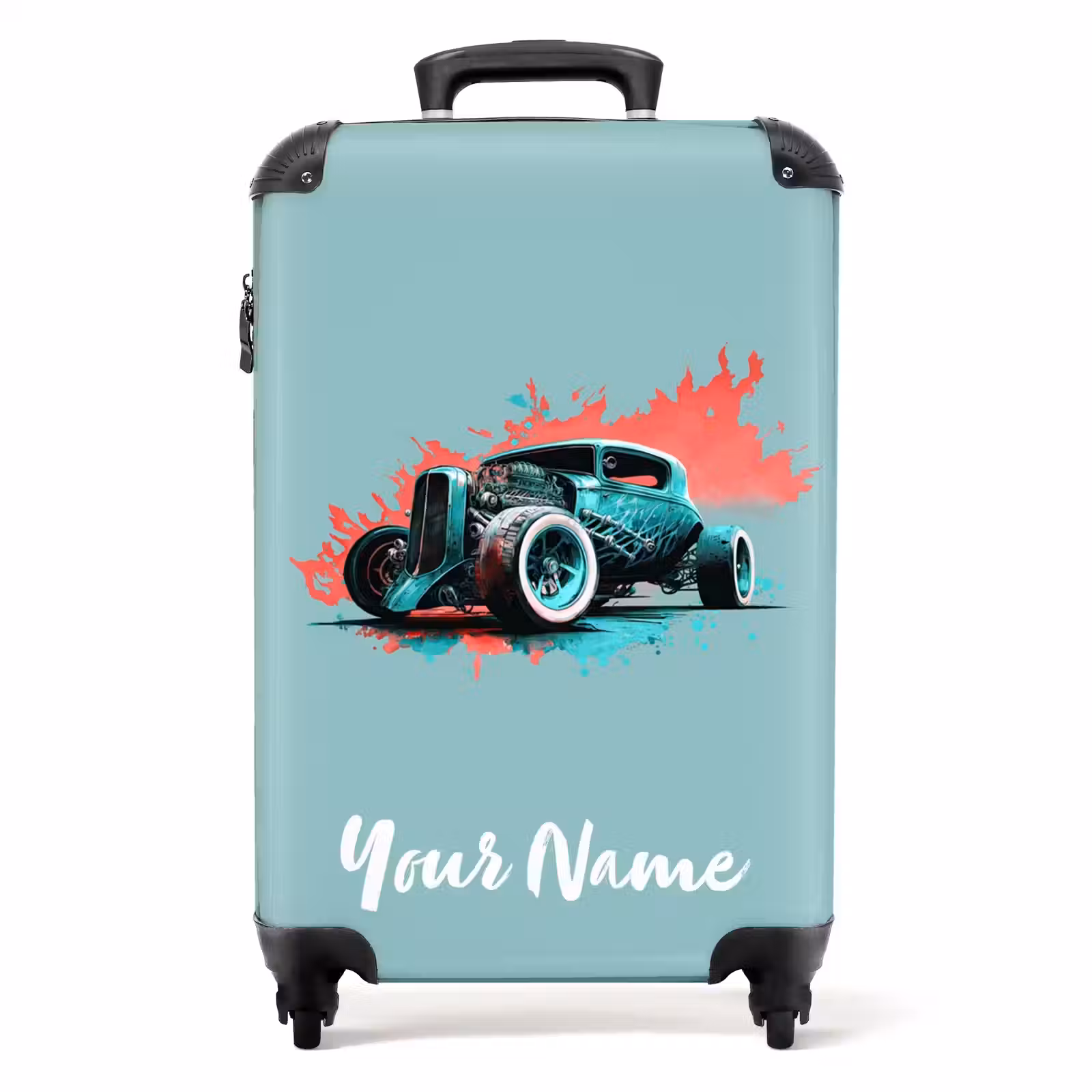 Suitcase with name - Hotrod turquoise — 1