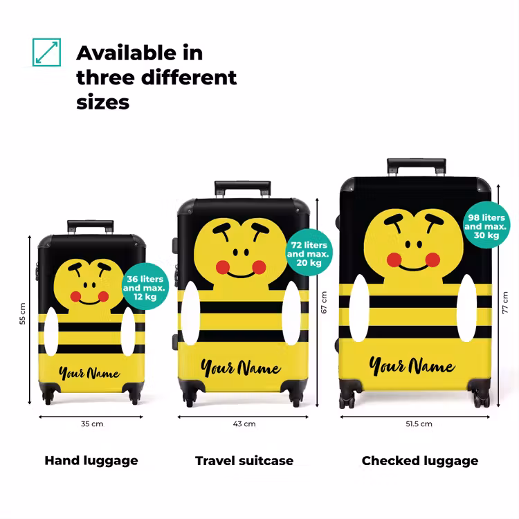 Suitcase with name - Buzzy bee — 3
