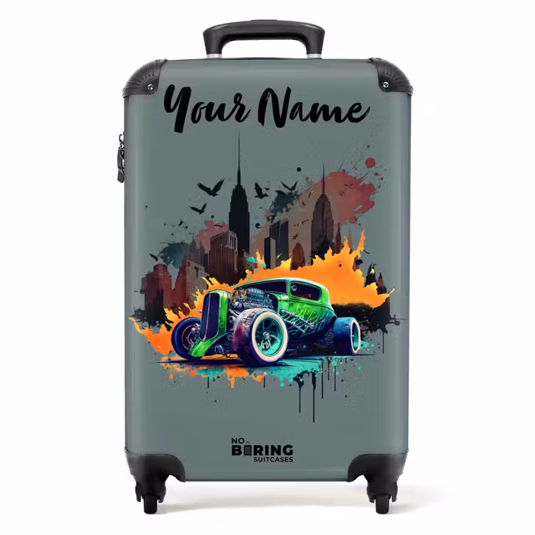 Suitcase with name - Car in ghost town — 1