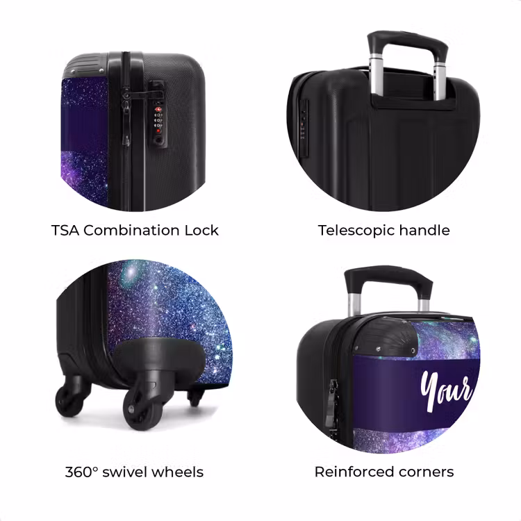 Suitcase with name - Cosmic explosion of color — 8