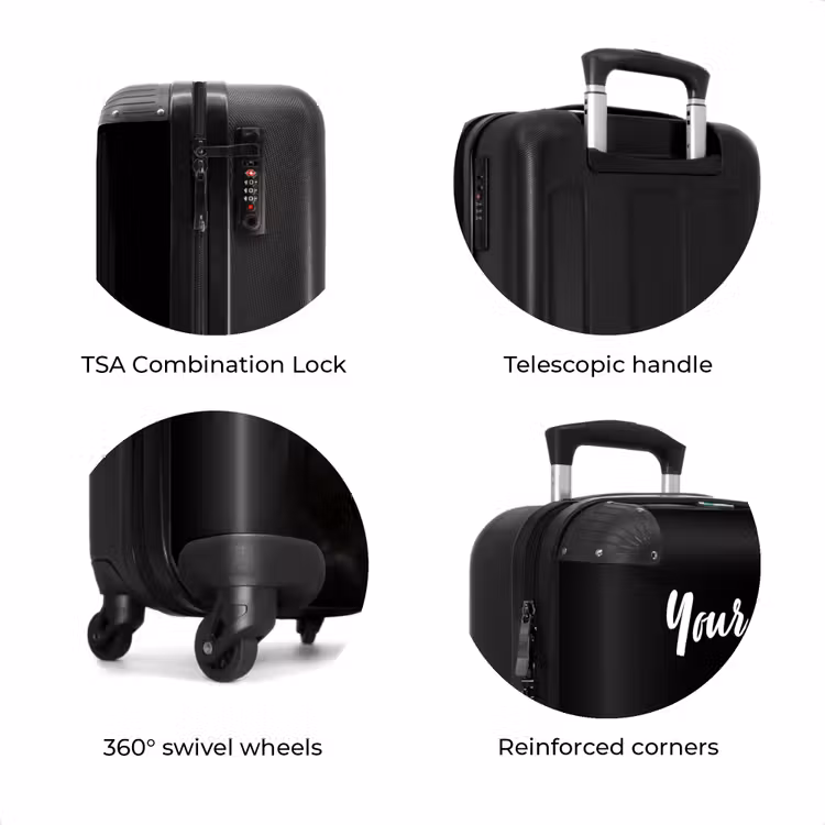 Suitcase with name - Elegant black horse — 8