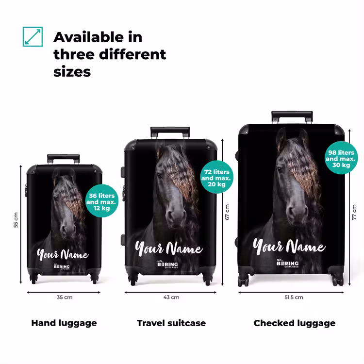 Suitcase with name - Friesian stallion — 3