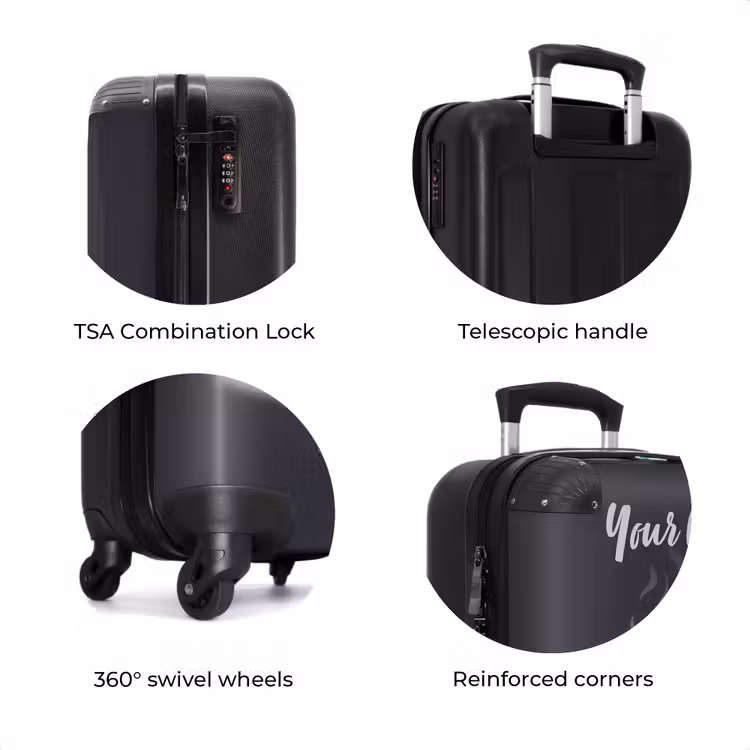 Suitcase with name - Gray car with gray flames — 8