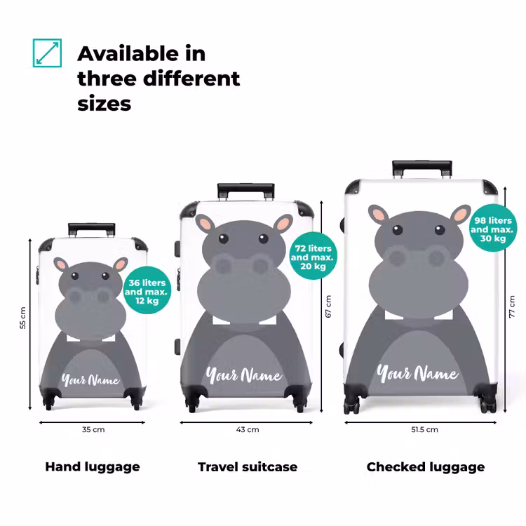 Suitcase with name - Nino hippo — 3