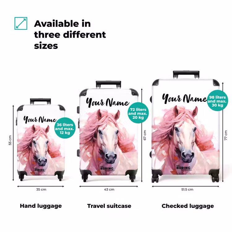 Suitcase with name - Pastel Bead Horse — 3