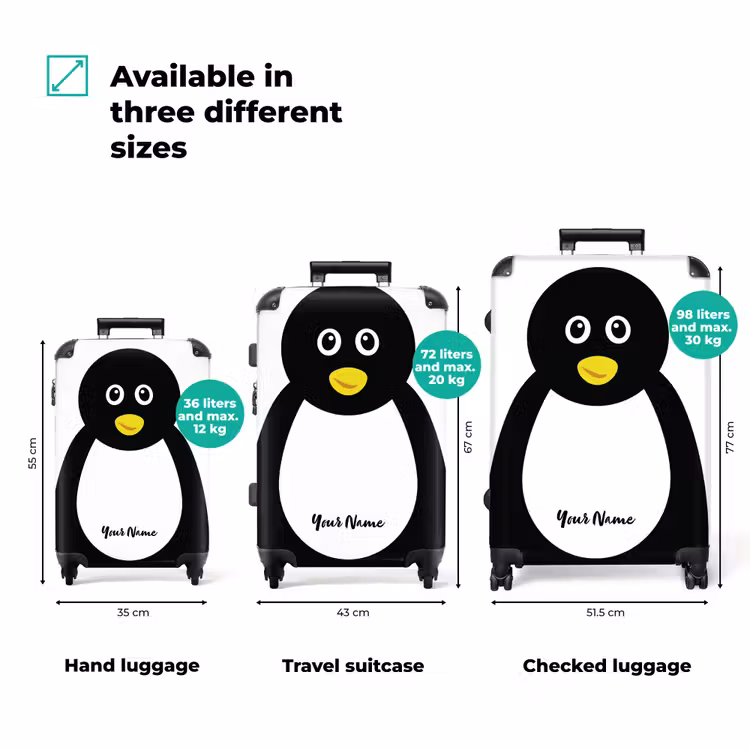 Suitcase with name - Pim penguin — 3