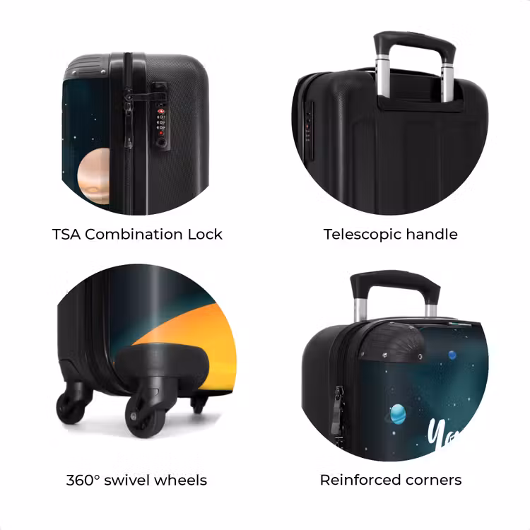 Suitcase with name - Saturn space — 8