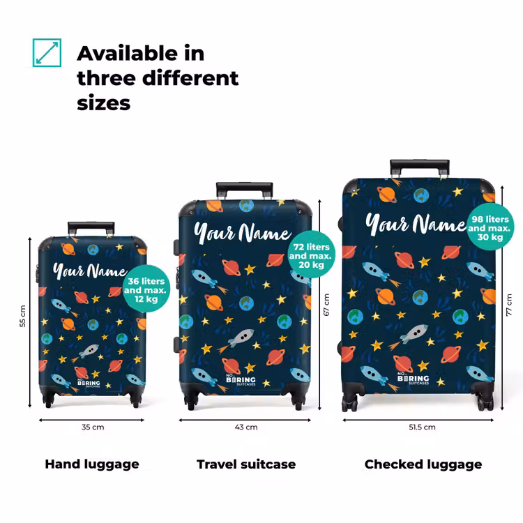 Suitcase with name - Space rockets — 3