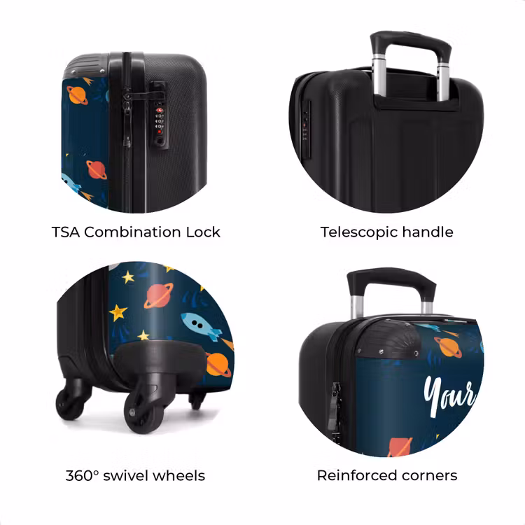 Suitcase with name - Space rockets — 8