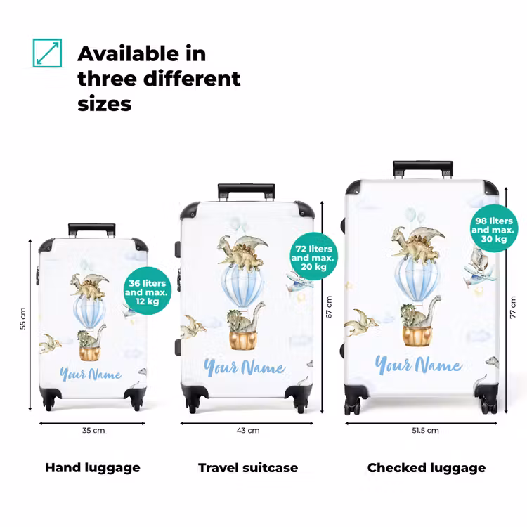 Suitcase with name - Wandering dinosaurs — 3