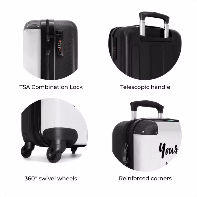 Suitcase with name - White horse with flapping mane — 8