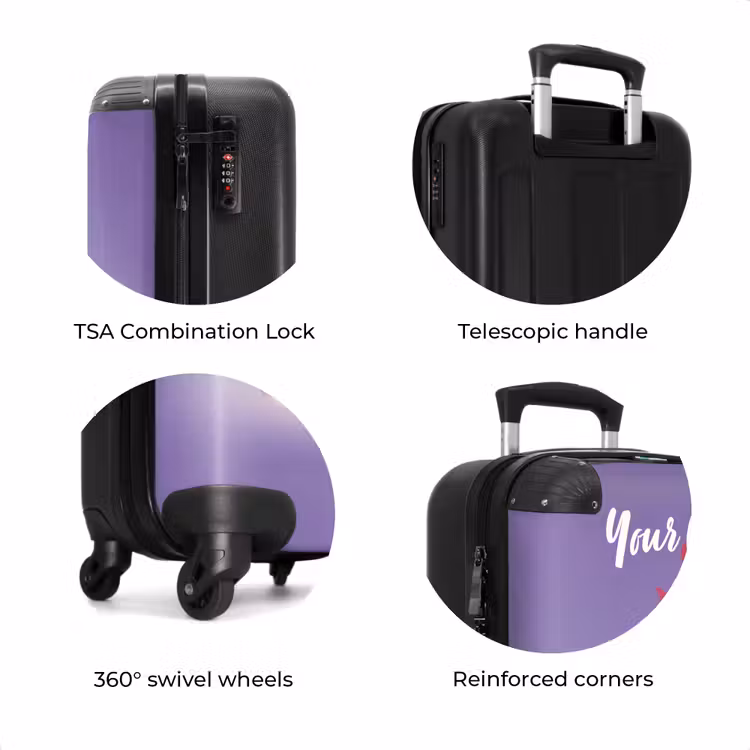 Suitcase with name - Yellow car with pink flames — 8