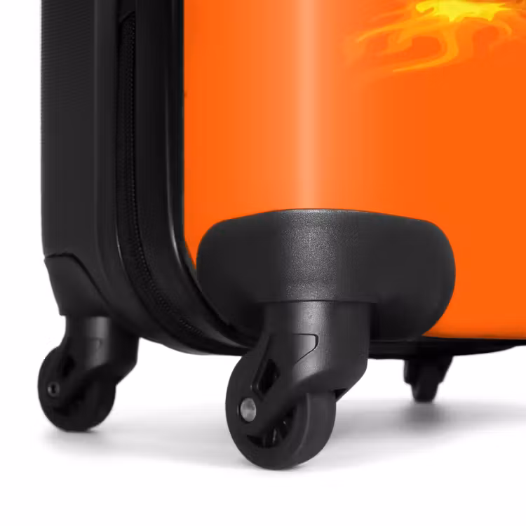 Suitcase with name - Yellow car with yellow flames — 7