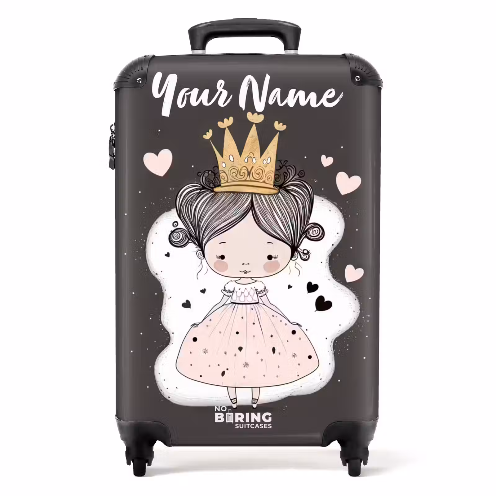 Suitcase with name - Little princess on black background — 1