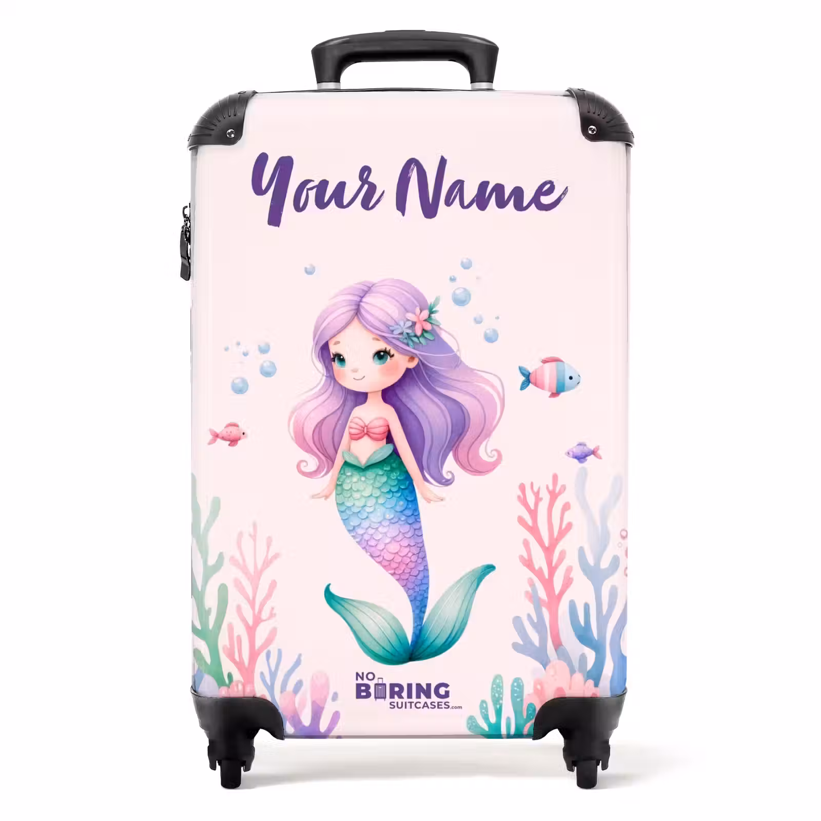 Suitcase with name - Violet fins — 1