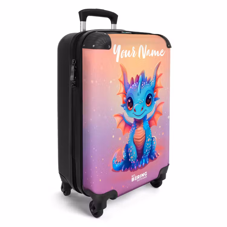 Suitcase with name - Cute baby dragon — 2