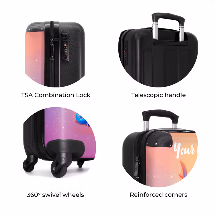 Suitcase with name - Cute baby dragon — 8