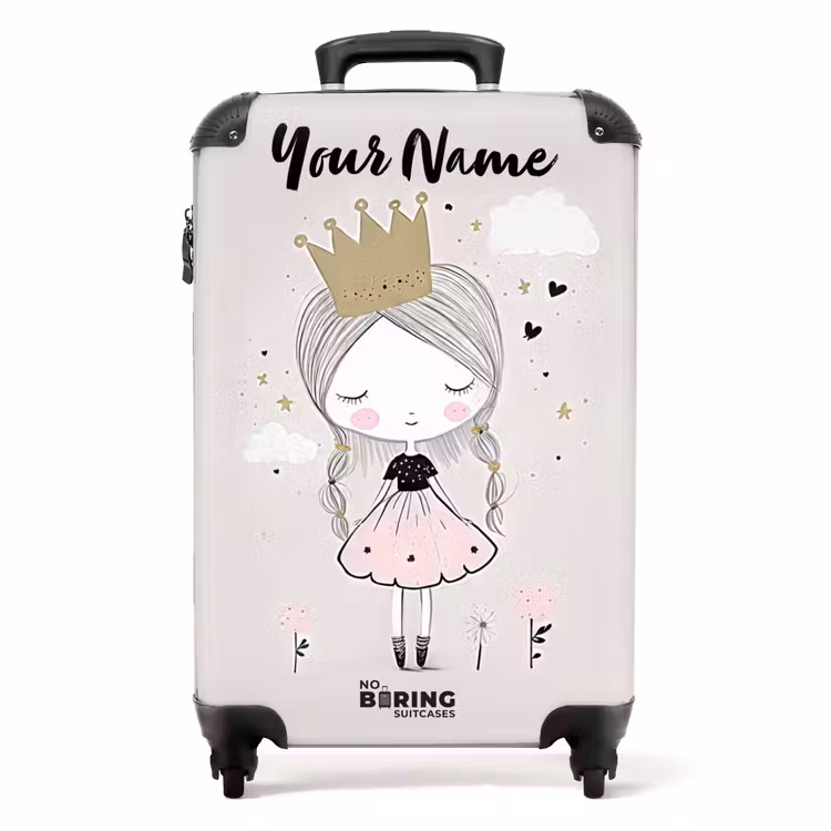 Suitcase with name - Dreamy princess with braided hair — 1