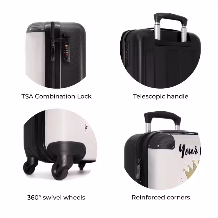 Suitcase with name - Dreamy princess with braided hair — 8