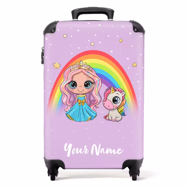Suitcase with name - Elza unicorn princess — 1