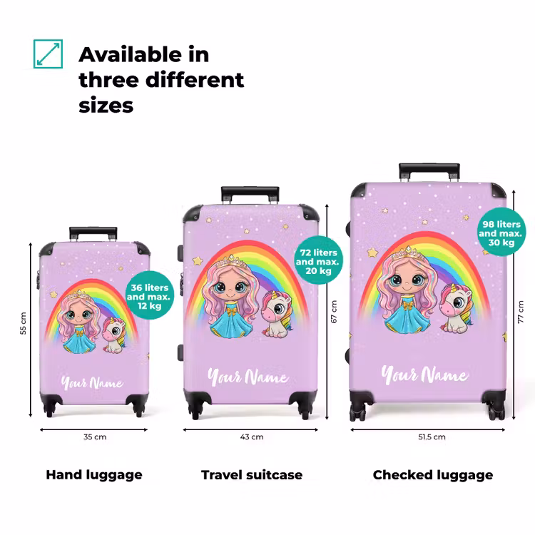 Suitcase with name - Elza unicorn princess — 3