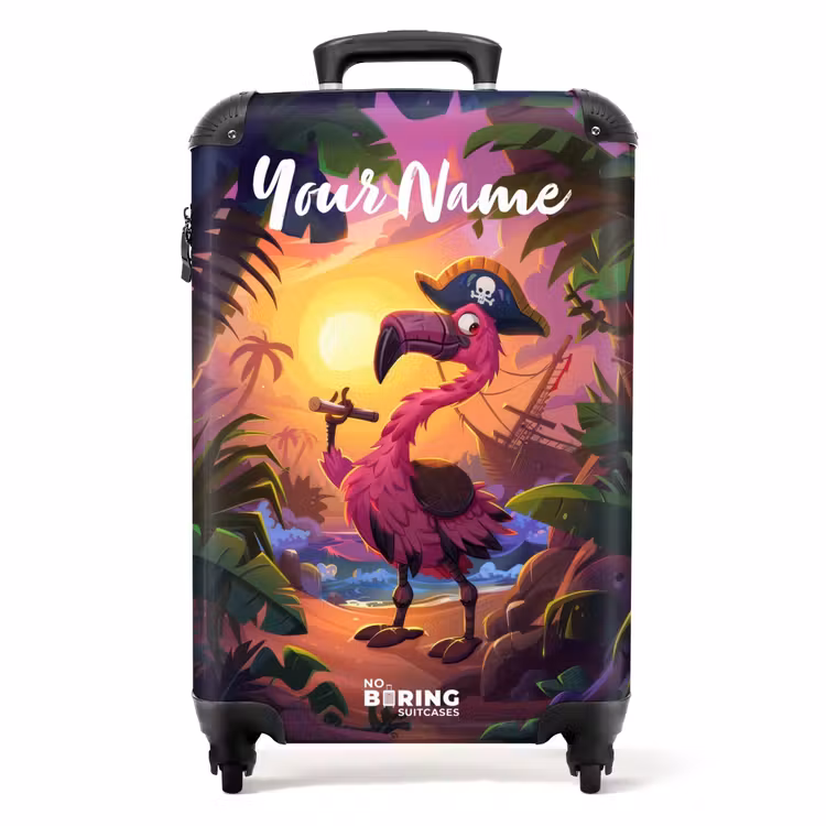 Suitcase with name - Fernando flamingo — 1