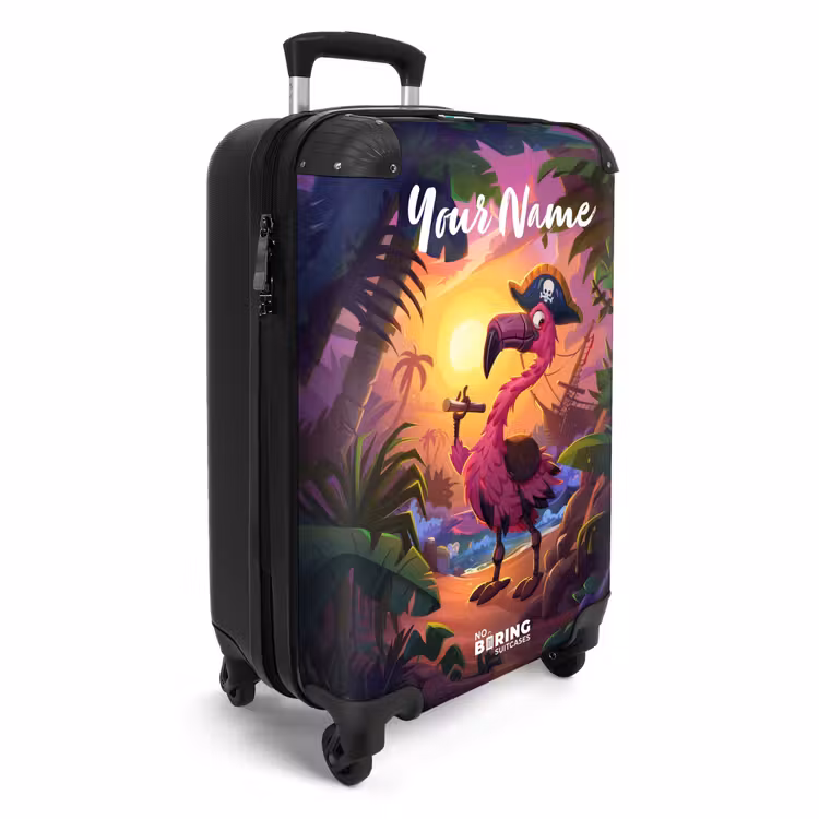 Suitcase with name - Fernando flamingo — 2