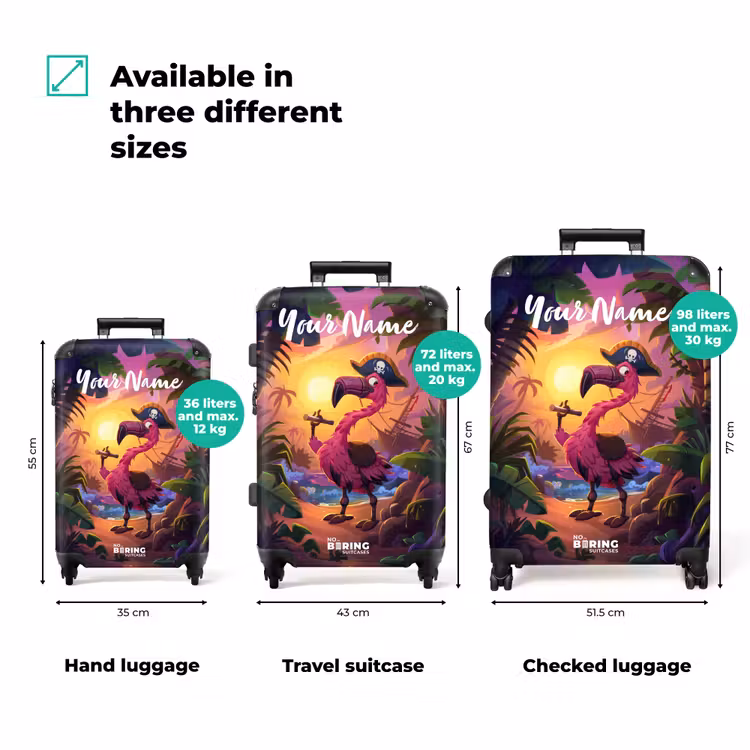 Suitcase with name - Fernando flamingo — 3