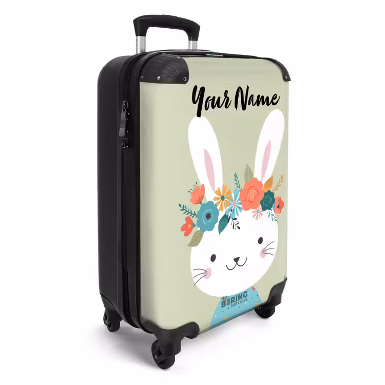 Suitcase with name - Hippie hare — 2