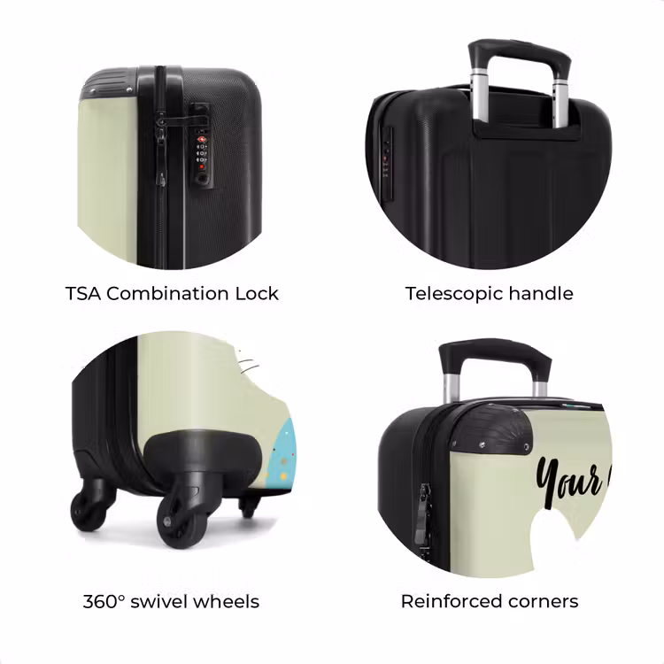 Suitcase with name - Hippie hare — 8
