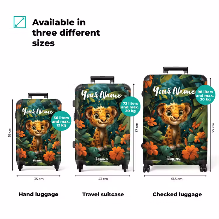 Suitcase with name - Liam leopard — 3