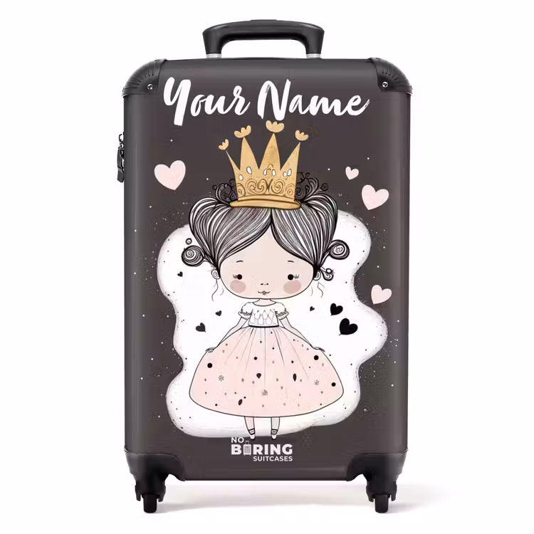 Suitcase with name - Little princess on black background — 1
