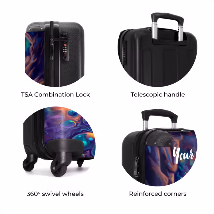 Suitcase with name - Ornate sapphire dragon — 8